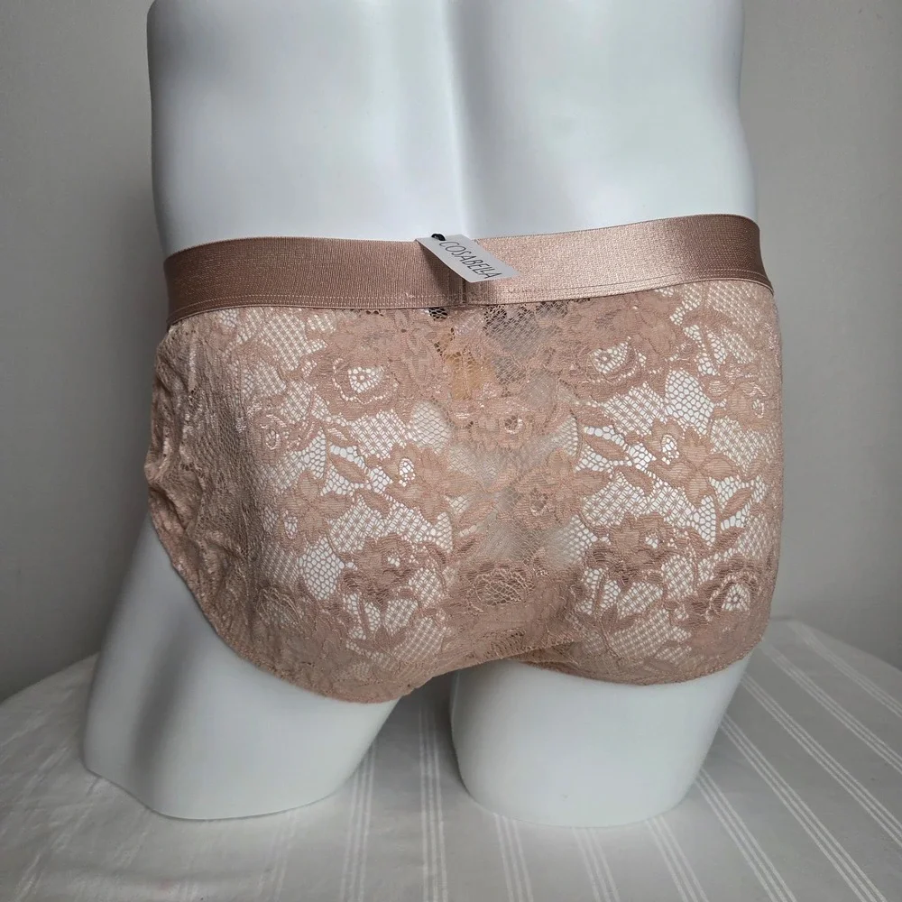 Cosabella Italian Men's Sports Brief Cappuccino Brown Floral Lace Designer L
